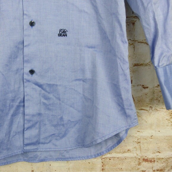 Dsquared2 Shirt Mens Size 48 Blue Chic Dean Embroidered LS Casual Button Italy - Picture 6 of 16